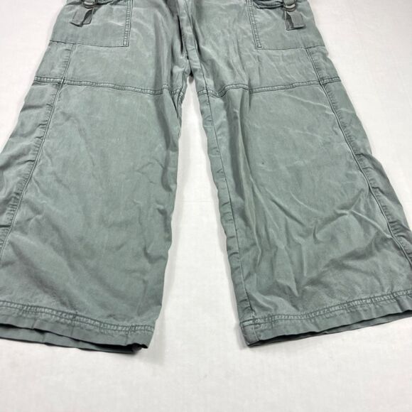 American Eagle Womens Super High Rise Cargo Pants Green Y2K Wide Leg Baggy 0 - Picture 2 of 15
